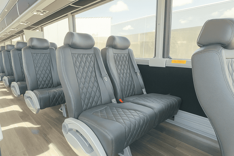 interior of Santa Rosa Coach Bus Service charter bus