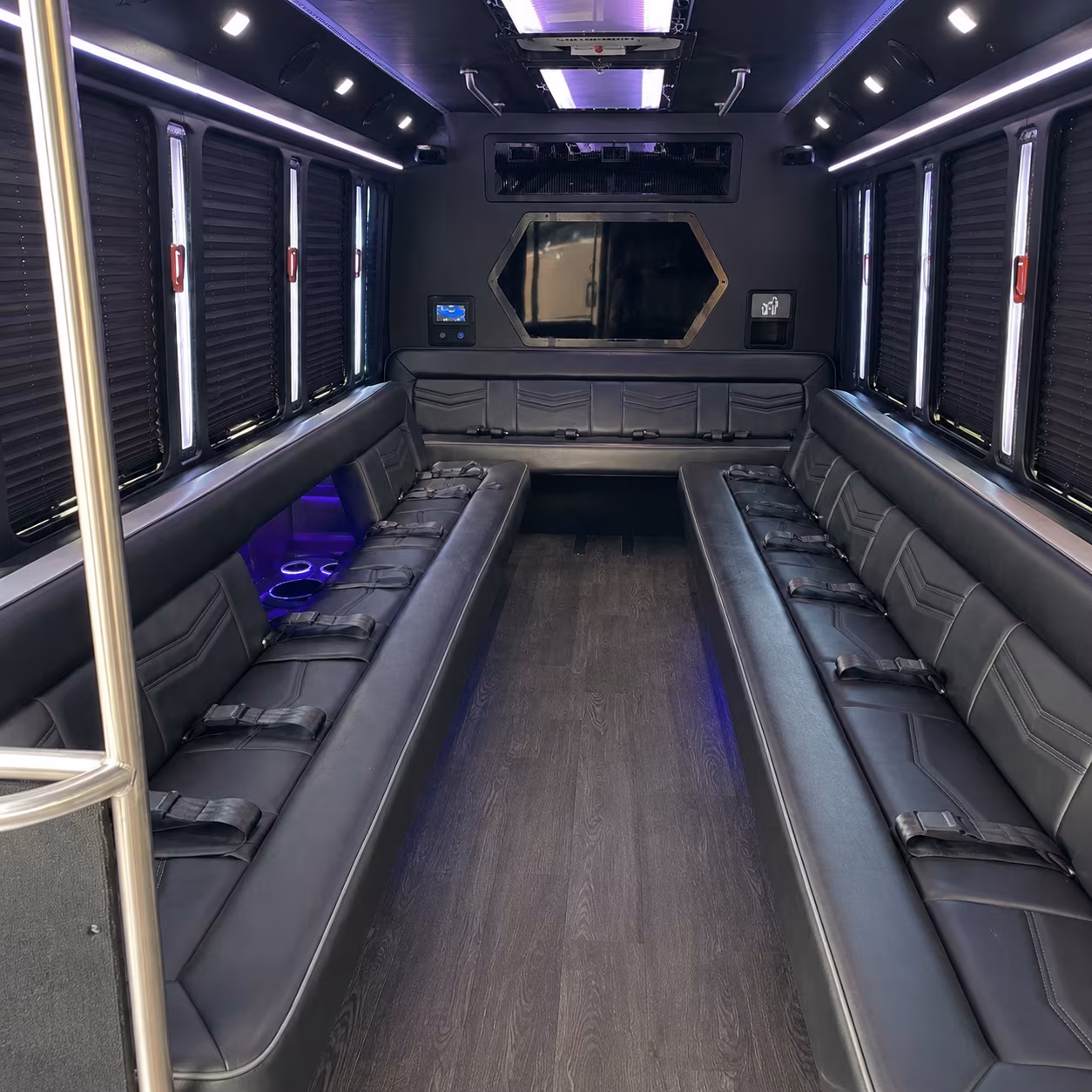 santa rosa 18 passenger party bus interior