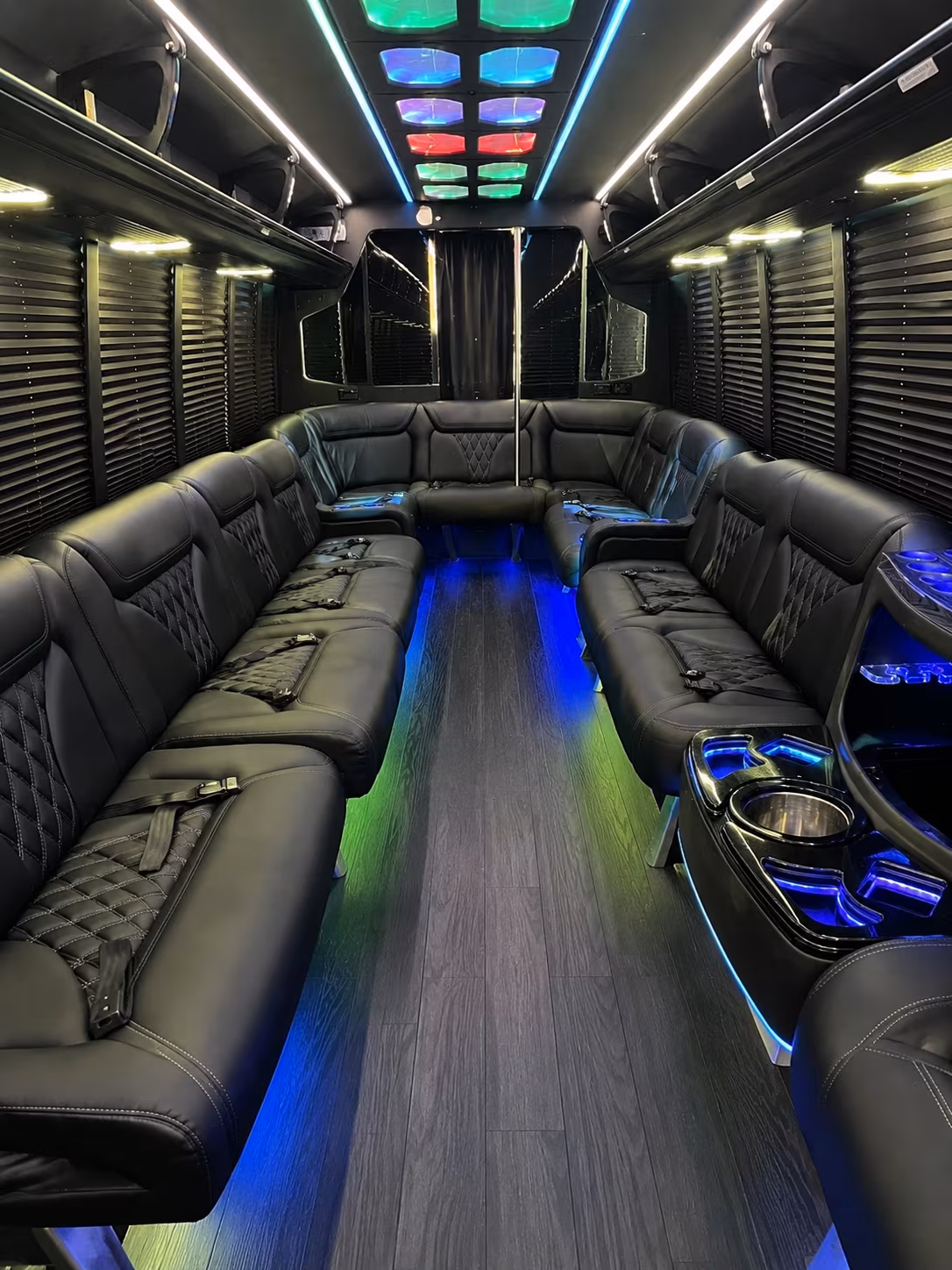 santa rosa 20 passenger party bus interior