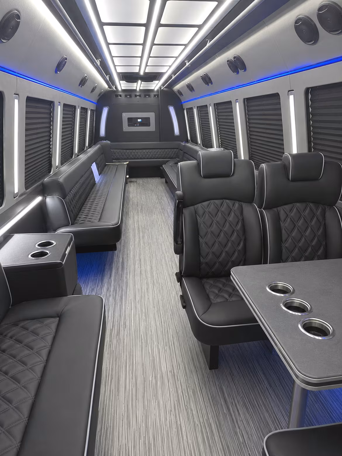 santa rosa 25 passenger party bus inside