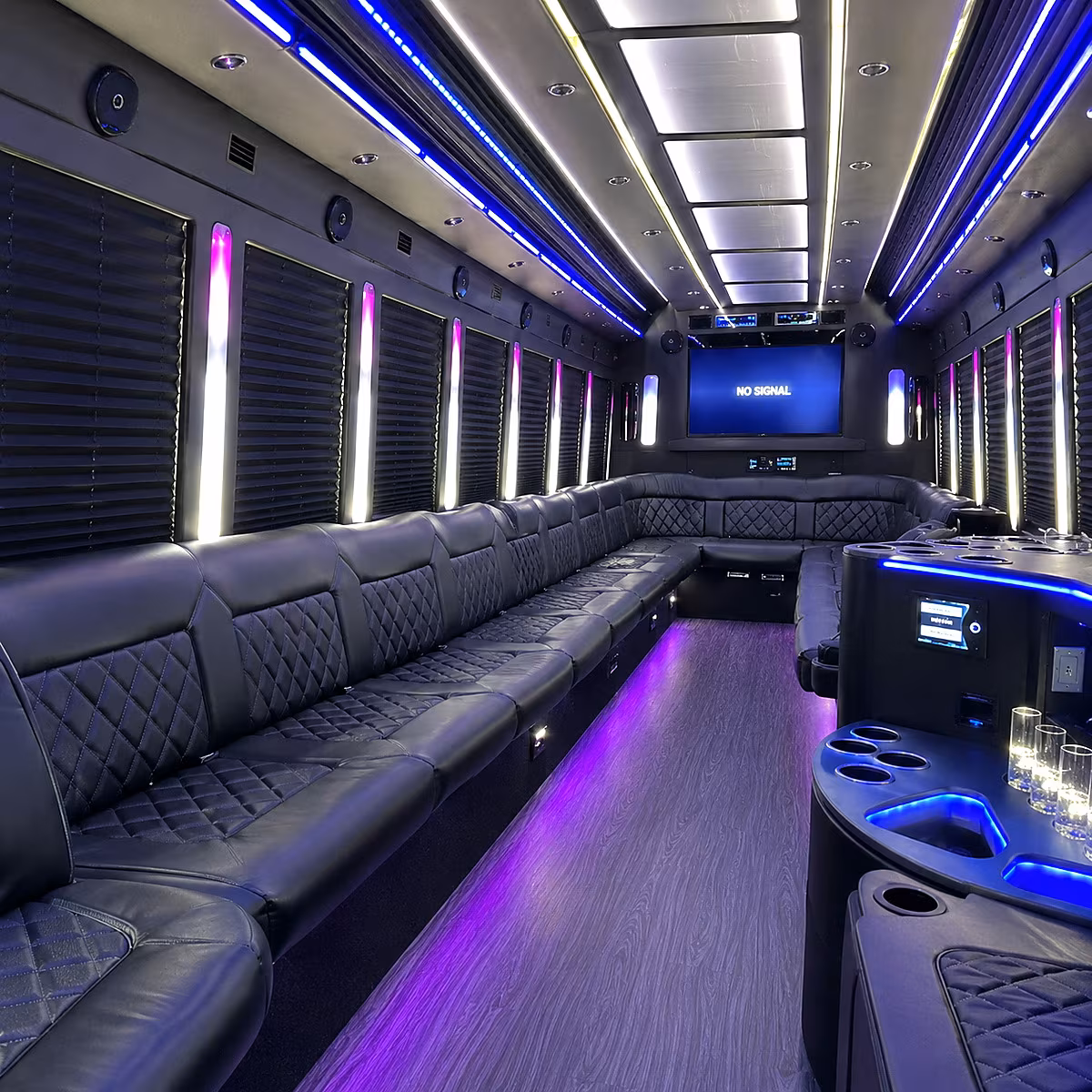 santa rosa 30 passenger party bus inside