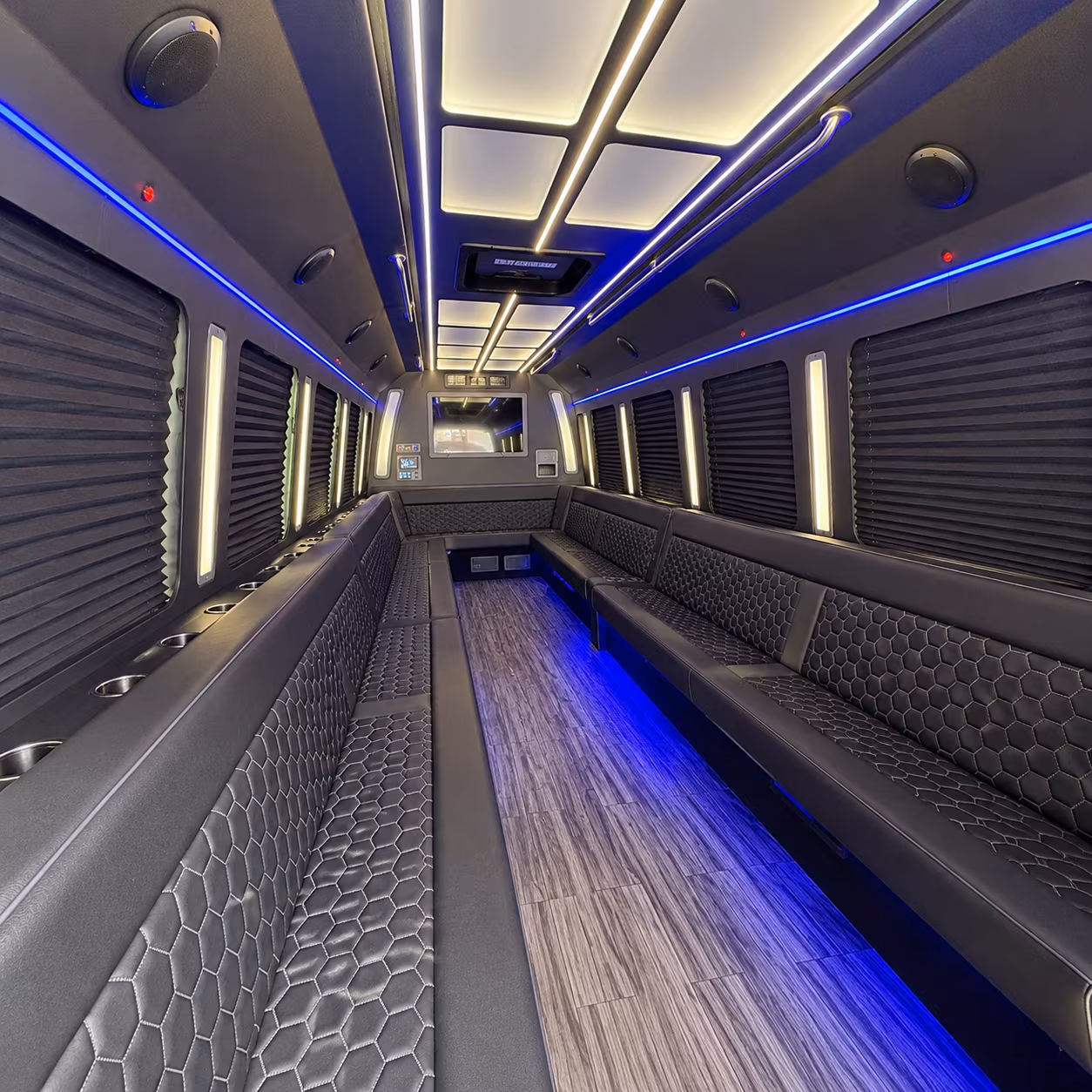 santa rosa 30 passenger party bus interior