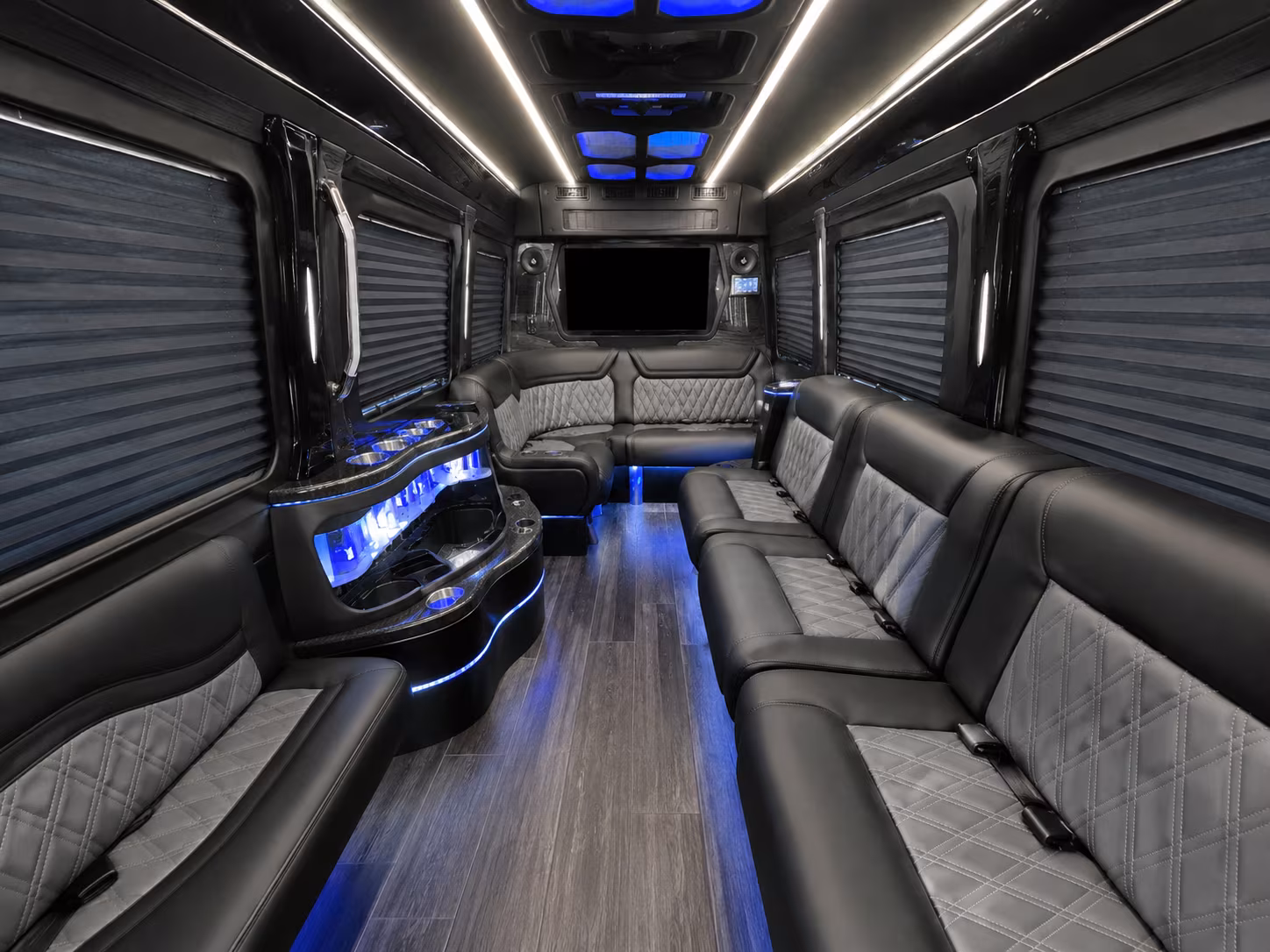 santa rosa 40 passenger party bus inside