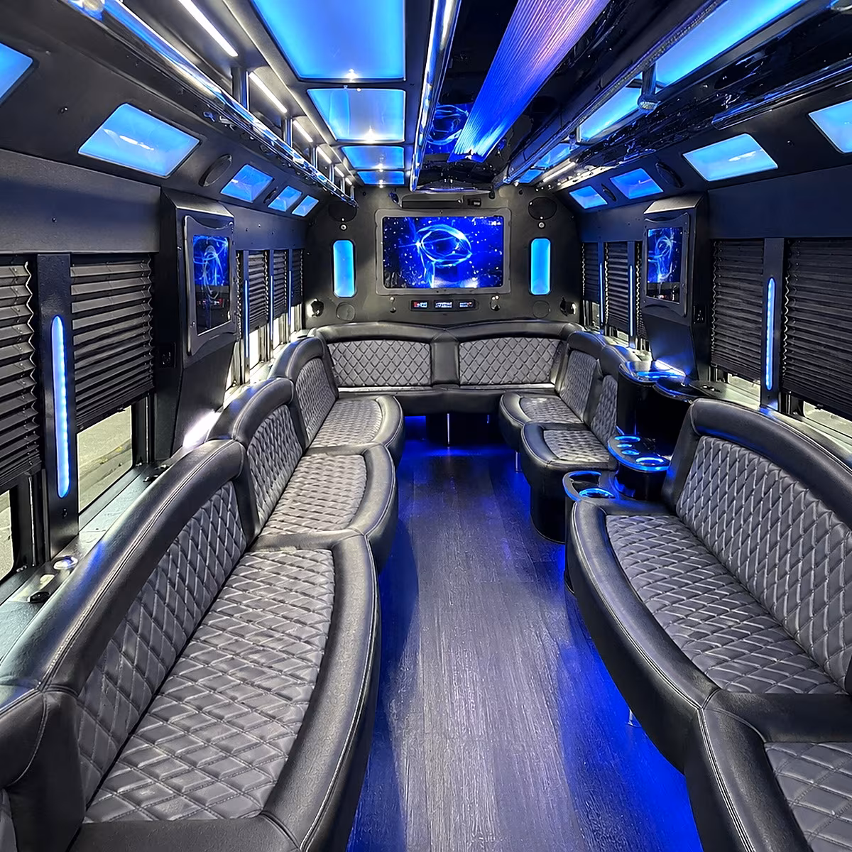 santa rosa 50 passenger party bus interior