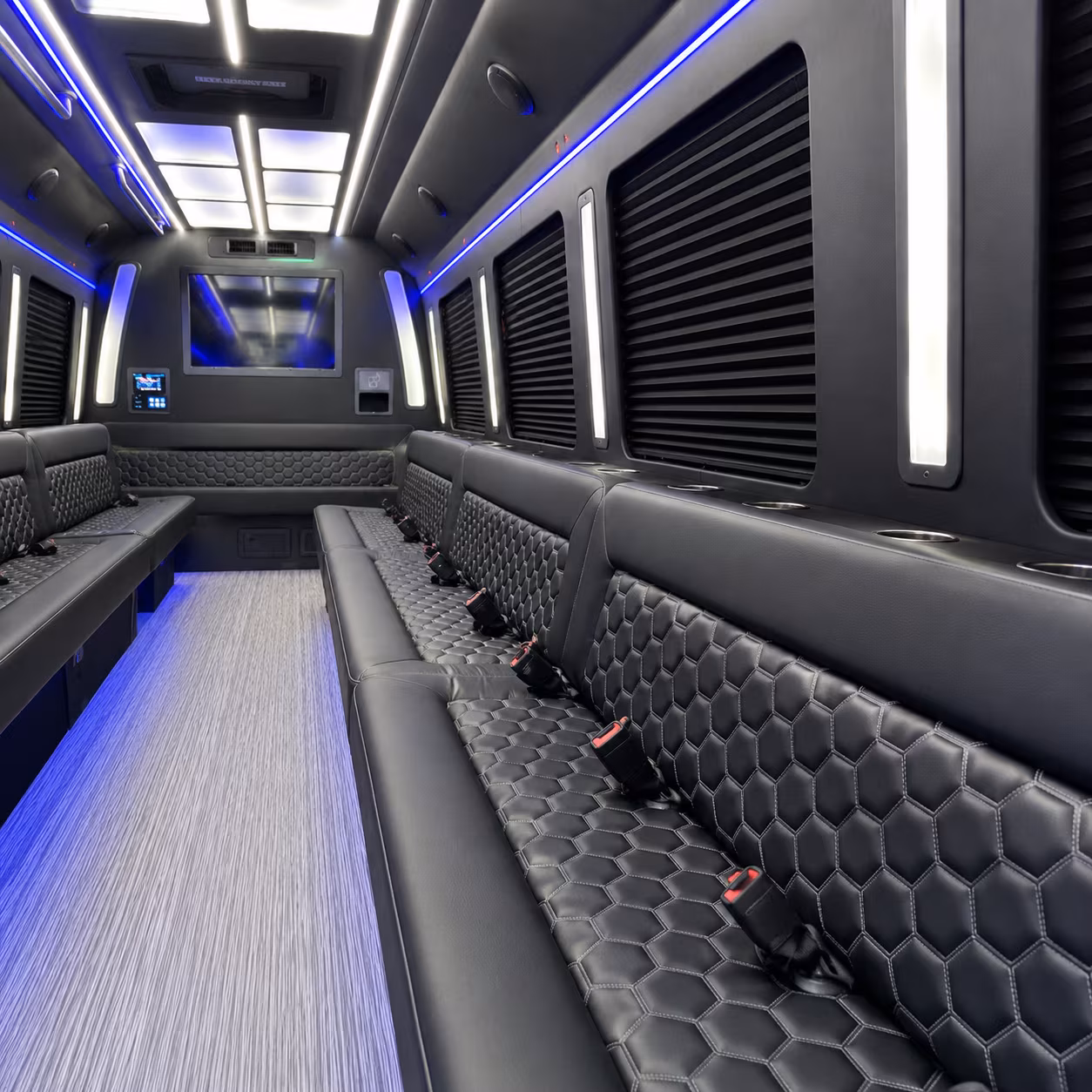 santa rosa party bus rental interior